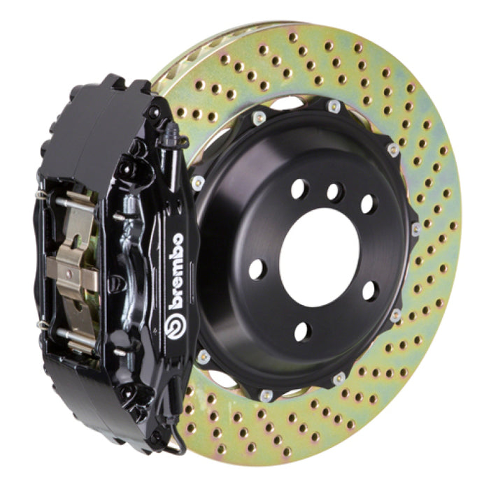 Brembo 03-06 G35 Sedan/Coupe/03-08 350Z Fr GT BBK 4 Pist Cast 2pc 332x32 2pc Rotor Drilled-Black