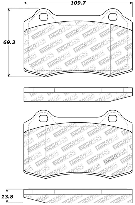 StopTech Performance 00-06 Jaguar S Typre R / XJ R / XJR-S / XJ Sport Rear Brake Pads