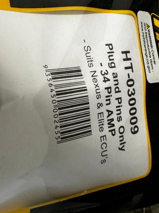 Haltech Plug and Pins Only - AMP 34 Pin 4 Row 3 Keyway Superseal Connector Suits: Elite 550/750/950 ECUs, Haltech IQ3 Street Dashes and the large connector on E8/11, PS1000/2000 and Elite 1000-2500 ECUs.