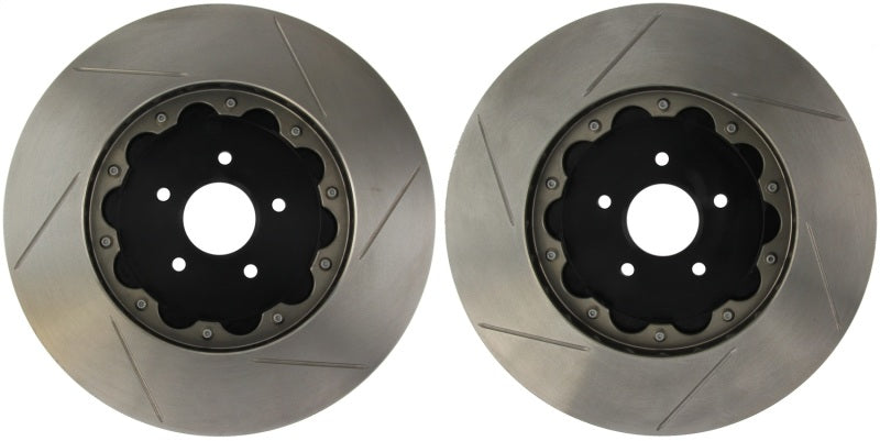 StopTech Premium High Carbon 13-14 Ford Mustang/Shelby GT500 Left Front Disc Drilled Brake Rotor