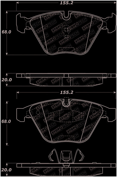 StopTech Street Select Brake Pads - Front 07-13 BMW 328i