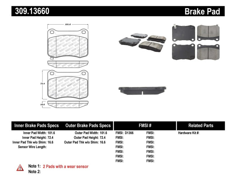 StopTech Performance 08-09 Lexus IS F Rear Brake Pads