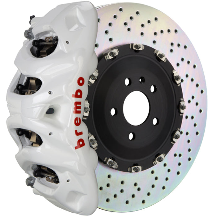 Brembo 15-18 M3 (CC Brake Equipped) Front GT BBK 6 Piston Cast 380x34 2pc Rotor Drilled- White