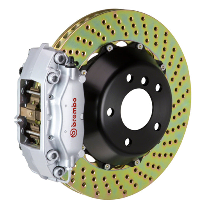 Brembo 03-06 G35 Sedan/G35 Coupe/03-08 350Z Rear GT BBK 4 Pist Cast 345x28 2pc Rotor Drilled-Silver