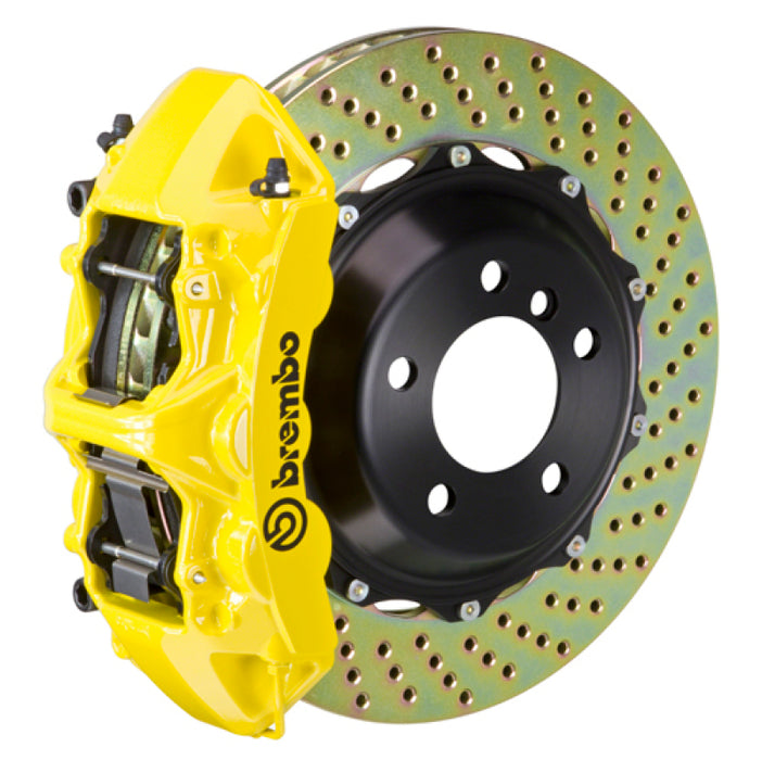 Brembo 08-13 128i/08-13 135i Front GT BBK 6 Piston Cast 355x32 2pc Rotor Drilled- Yellow