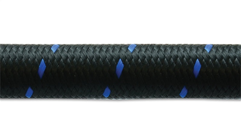 Vibrant -12 AN Two-Tone Black/Blue Nylon Braided Flex Hose (20 foot roll)