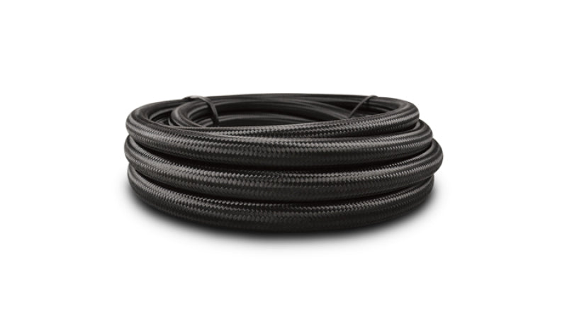 Vibrant -6 AN Black Nylon Braided Flex Hose (10 foot roll)