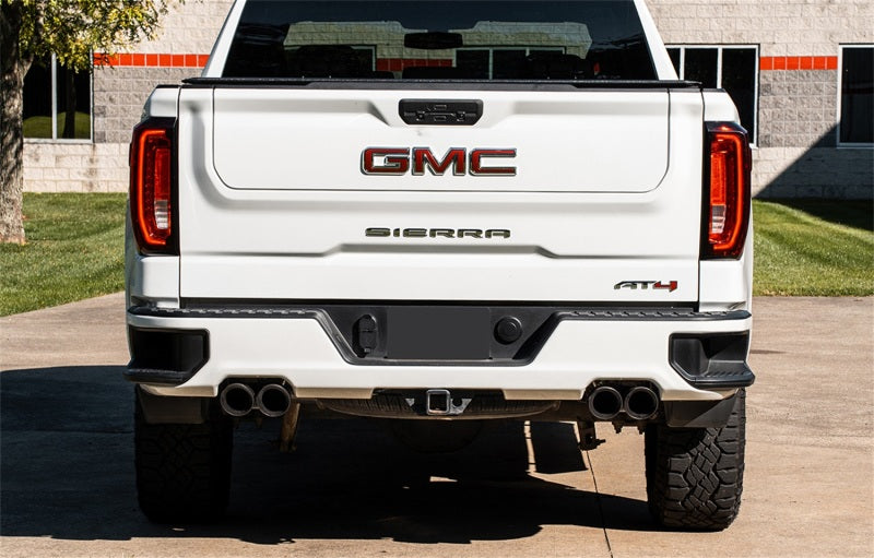Corsa 19-25 GMC Sierra 1500 Cat-Back Dual Rear Exit with Twin 4in Black Powder Coat Pro-Series Tips