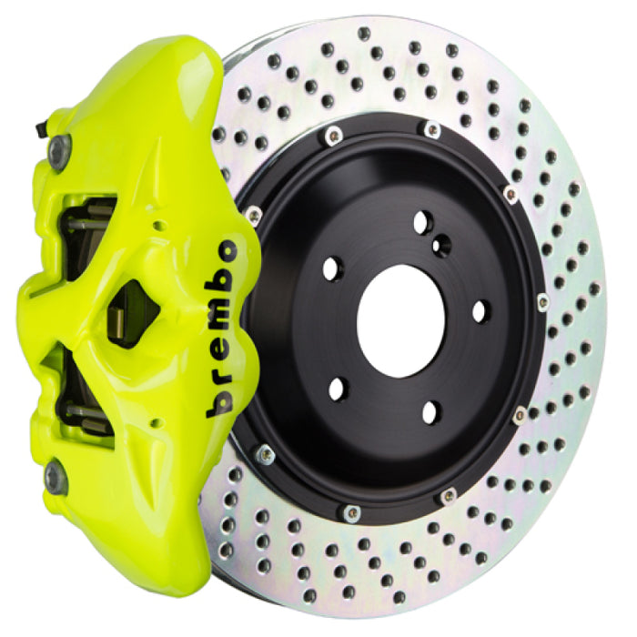 Brembo 15-18 M3 Excl CC Brake Fr GT BBK 6Pis Cast 365x34 2pc Rotor Drilled-Yellow