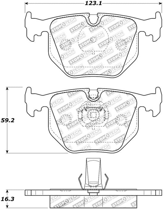 StopTech Street Touring 04-10 BMW 528i/530xi/535i xDrive Rear Brake Pads