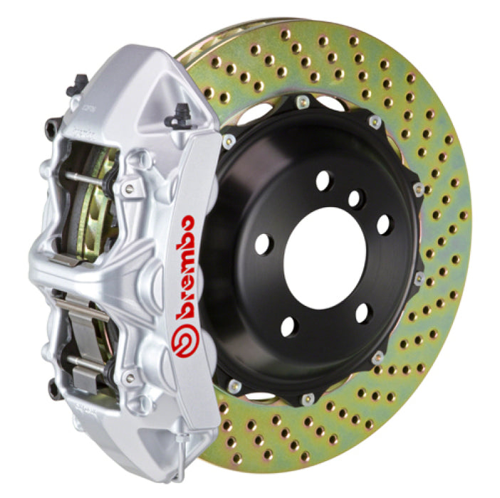 Brembo 14-19 Corvette C7/C7 Z51 Front GT BBK 6 Piston Cast 380x32 2pc Rotor Drilled-Silver