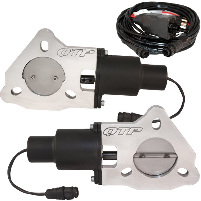 QTP 2.5in Bolt-On QTEC Dual Electric Cutout Valves - Pair