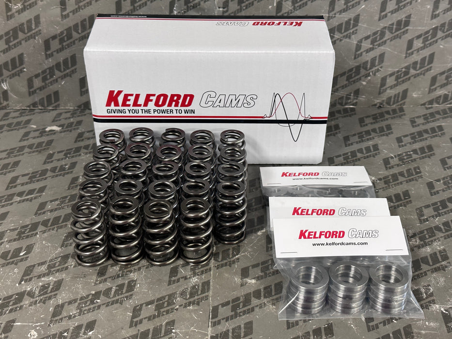 Kelford Extreme Beehive Valve Spring and Titanium Retainer kit for Nissan RB26DETT engines. Designed for extreme boost and high