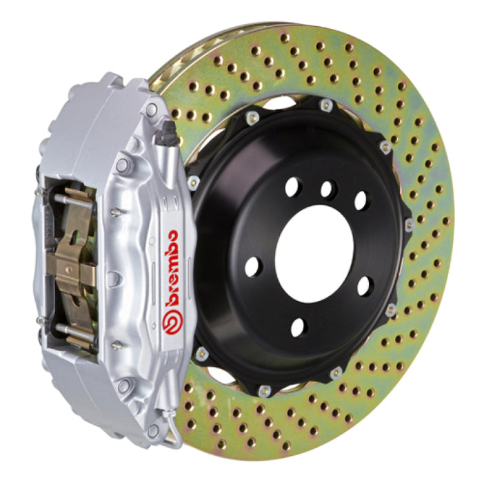 Brembo 05-10 Jetta GLI Front GT BBK 4 Piston Cast 2pc 355x32 2pc Rotor Drilled-Silver