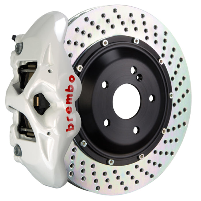 Brembo 23+ Z (RZ34) Rear GT BBK 4 Piston Cast 380x28 2pc Rotor Drilled- White