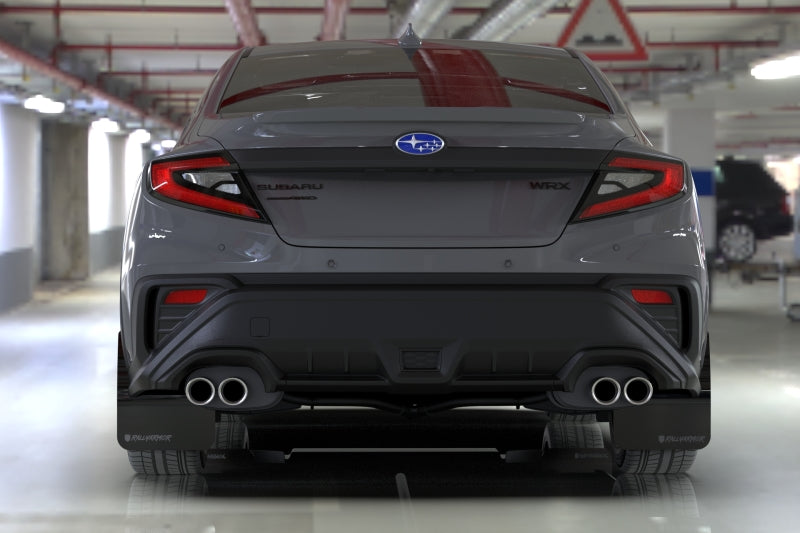 Rally Armor 22-26 Subaru WRX Black UR Mud Flap Altered Font Dark Grey Logo