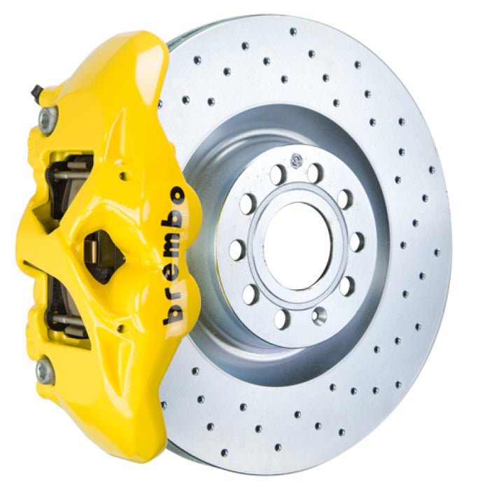 Brembo 07-15 TT 2.0T/07-15 TT 3.2L/09-15 TTS Fr GT BBK 4 Pist Cast 345x30 1pc Rotor Drilled- Yellow