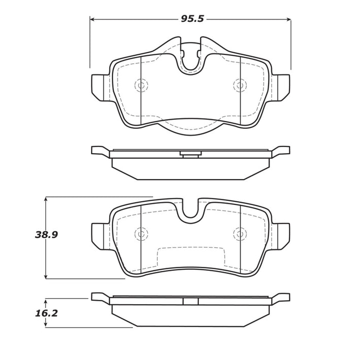 StopTech Street Touring 07-09 Mini Cooper/Cooper S Rear Brake Pads