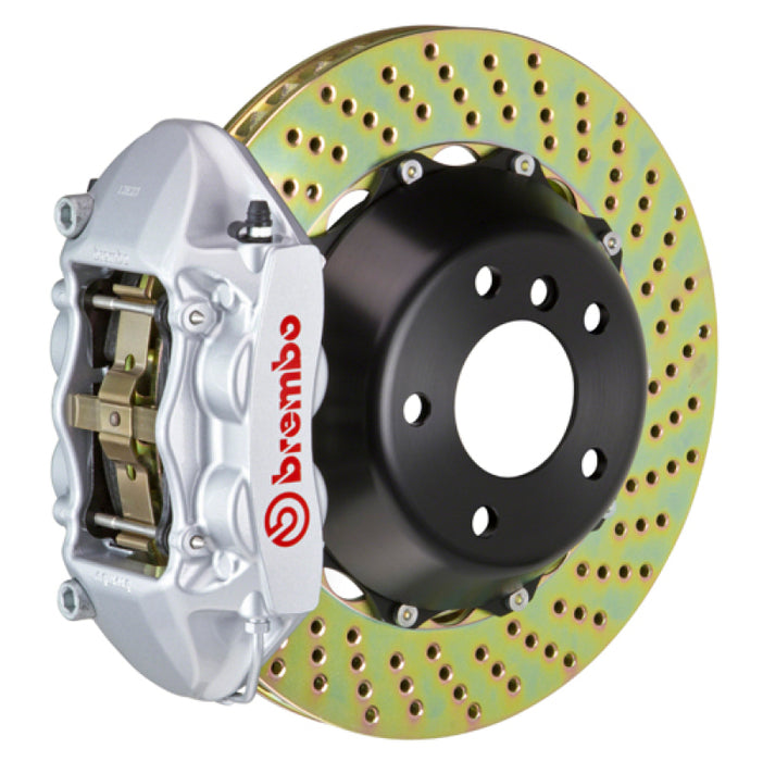 Brembo 84-87 Testarossa Rear GT BBK 4 Piston Cast 380x28 2pc Rotor Drilled-Silver