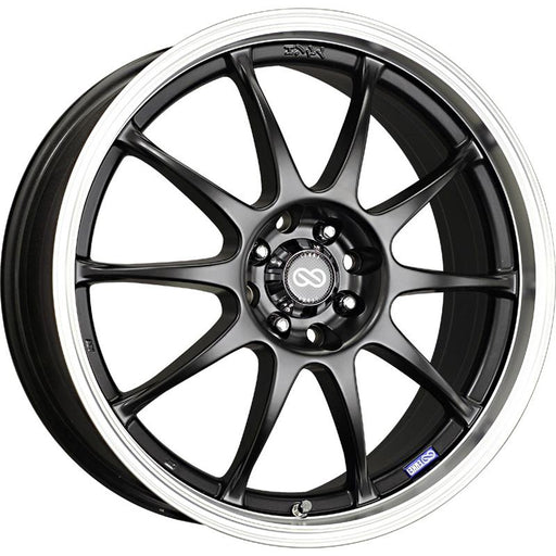 Enkei J10 16x7 38mm Offset 5x108/115 72.6mm Bore Matte Black w/ Machined Lip Wheel