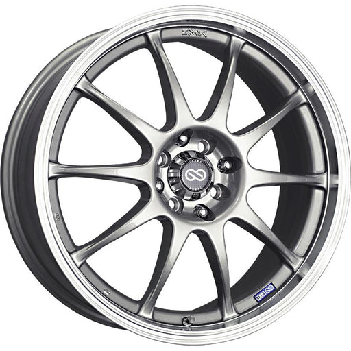 Enkei J10 17x7 38mm Offset 5x108/115 72.6mm Bore Silver w/ Machined Lip Wheel