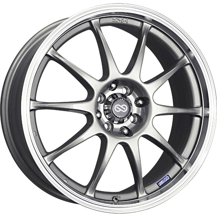 Enkei J10 17x7 38mm Offset 5x112/120 72.6mm Bore Silver w/ Machined Lip Wheel