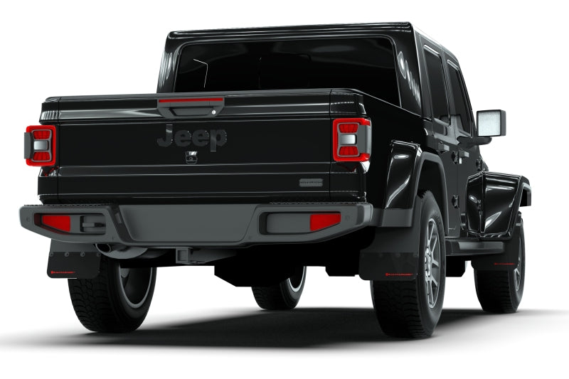 Rally Armor 19-25 Jeep Gladiator JT (Incl. Overland/Sport/Sport S) Black Mud Flap w/Grey Logo