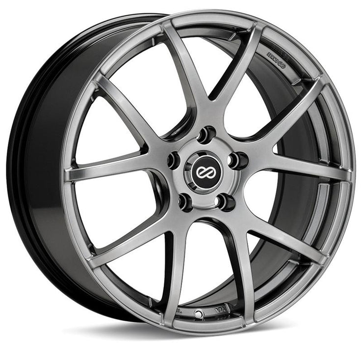 Enkei M52 16x7 38mm Offset 5x100 72.6mm Bore Hyper Black Wheel