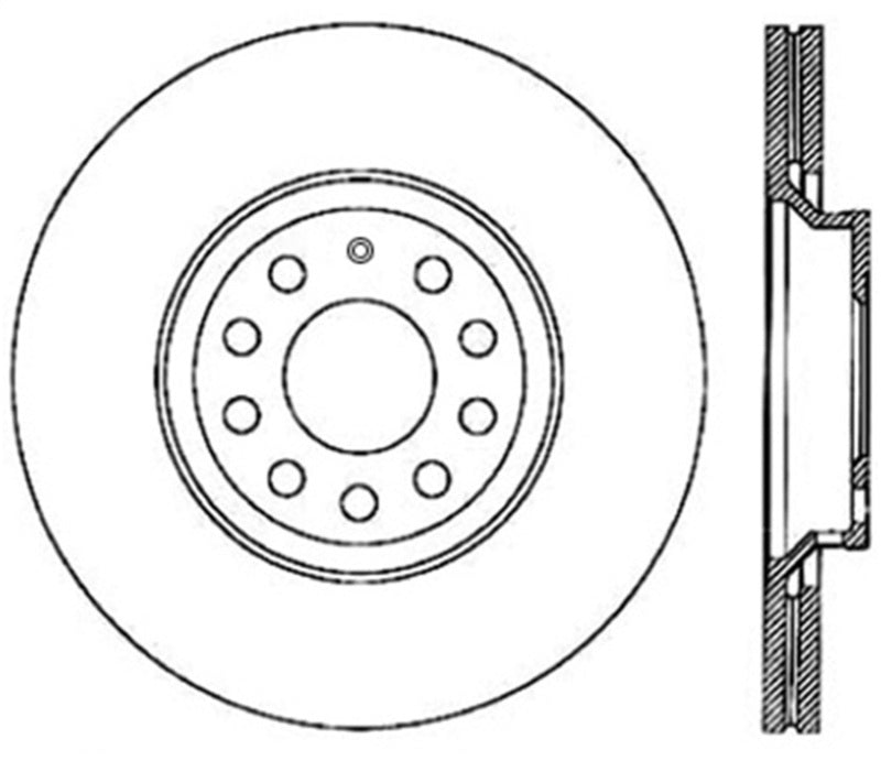 StopTech Power Slot 09 VW CC (Passat CC) / 06-09 Passat (ex Syncro) Right Rear CRYO-STOP Slotted Ro