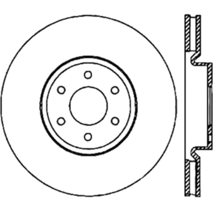 StopTech Sport Slotted (CRYO) 05-18 Nissan Frontier Front Right Slotted Rotor