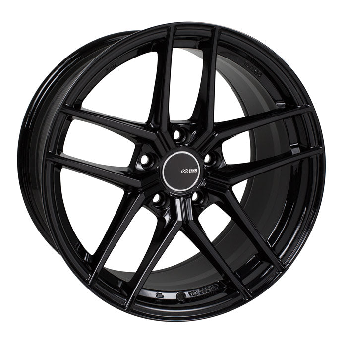 Enkei TY-5 18x8.5 25mm Offset 5x114.3 72.6mm Bore Gloss Black Wheel