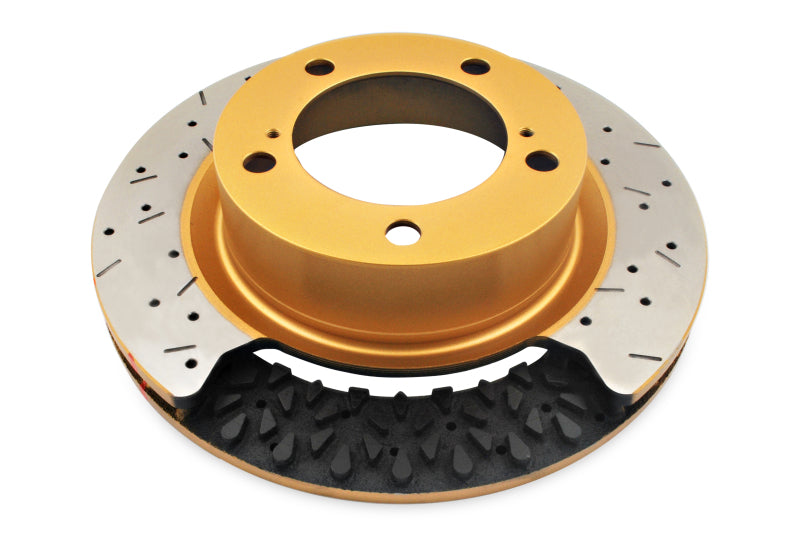 DBA 05 Pontiac GTO Front Drilled & Slotted 5000 Series Rotor Assembled w/ Gold Hat