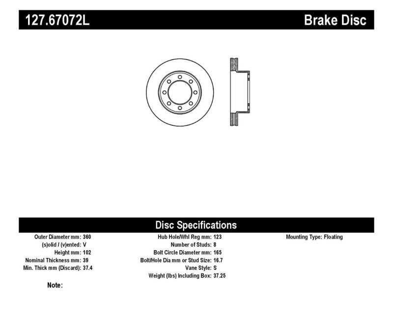 StopTech Slotted & Drilled Sport Brake Rotor