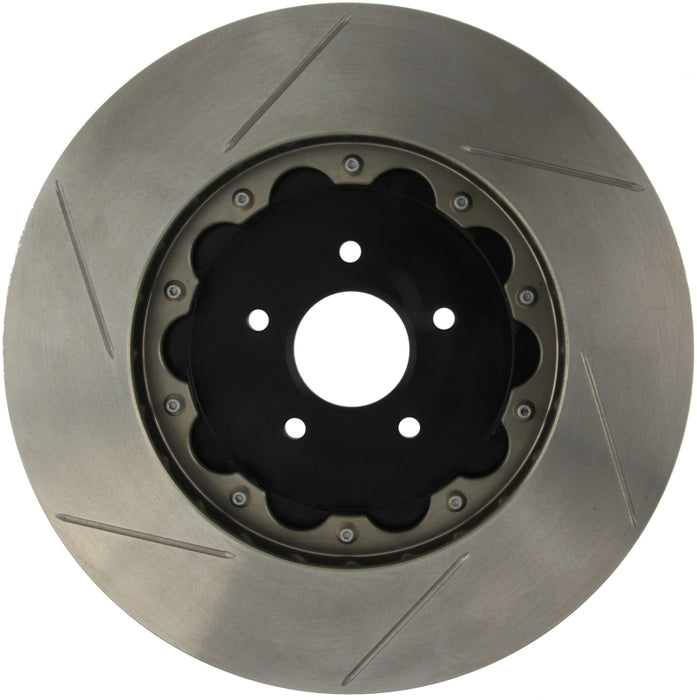 StopTech 09-11 Nissan GT-R Front Left Slotted Bare Iron 380x34mm AeroRotor Kit