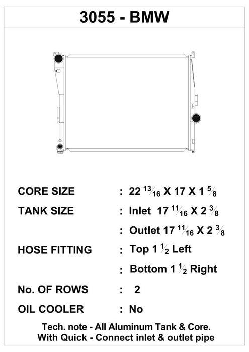 CSF 99-06 BMW 323i / 99-05 BMW 325i / 99-06 BMW 328i / 99-05 BMW 330i / 03-05 BMW Z4 Radiator